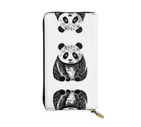 WZYCWB Fashion Leather Wallet Sitting Panda Printed Clutch (7.5x4.1 inches), Casual Coin Wallet