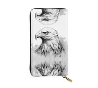 WZYCWB Fashion Leather Wallet Sketch Eagle Head Printed Clutch (7.5x4.1 inches), Casual Coin Wallet