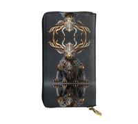 WZYCWB Fashion Leather Wallet Small Mechanical Deer Printed Clutch (7.5x4.1 inches), Casual Coin Wallet