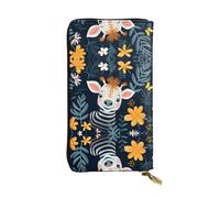 WZYCWB Fashion Leather Wallet Smiling Zebra Printed Clutch (7.5x4.1 inches), Casual Coin Wallet