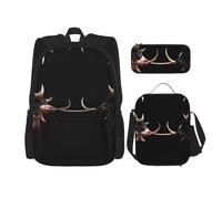 WZYCWB Fierce bullfight Backpack set (3-piece set) - student school bag + pencil case + lunch bag, large capacity backpack