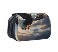 WZYCWB Fierce Eagle Patterned Portable Pencil Case ideal for organizing pens in the office or storing makeup brushes