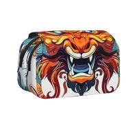 WZYCWB Fierce expression. Patterned Portable Pencil Case ideal for organizing pens in the office or storing makeup brushes