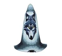 WZYCWB Fierce wolf head Print S Hooded Cape | Cosplay Costume, Halloween Anime Party Prop