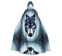 WZYCWB Fierce wolf head Printed adult party decoration cape, Halloween hooded cape, unisex Halloween, carnival, masquerade, role play