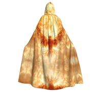 WZYCWB Firebird with wings spreadPatterned Hooded Cape Adult Robe Suitable for Family Gatherings Stage Performances Cosplay and Halloween Parties