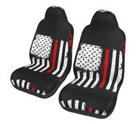 WZYCWB Firefighter American Flag Car Seat Protectors (2 Pack) - Vehicle Seat Covers for Sedan, SUV, Truck & Van, Interior Protection