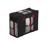 WZYCWB Firefighter American Flag Tote Bag for Adults, 48.7L, Black, Polyester, Zippered, 53x40x23 cm, Foldable