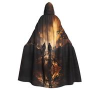 WZYCWB Firefighters fighting fires Patterned hooded cape, robe Cosplay costume for men and women, Halloween adult role play costume