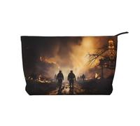 WZYCWB Firefighters Fighting Fires Printed Cosmetic Storage Bag, Perfect for Business Trips and Travel.