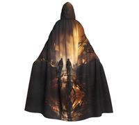 WZYCWB Firefighters fighting fires Printed Hooded Cape - Perfect for Halloween parties, theatrical performances, and photoshoots.