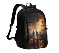 WZYCWB Firefighters fighting fires Printed laptop backpack, business men's commuter backpack, computer bag with USB port charging