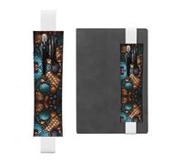 WZYCWB fishscale pattern Leather Pen Holder Bookmark, Adjustable Leather Pen Holder, Perfect for Back to School Christmas Gifts