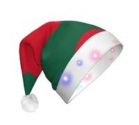 WZYCWB Flag of Bangladesh Adult Santa Hats, Plush New Year Christmas Party Gifts, Unisex New Year LED Light Santa Hats