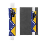 WZYCWB Flag of Bosnia and Herzegovina Diary pencil pouches, PVC pen holders and pen holders with elastic bands, and bookmarks are the best gift choices., White, One Size