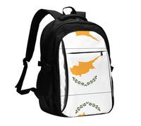 WZYCWB Flag of Cyprus Printed laptop backpack, business men's commuter backpack, computer bag with USB port charging