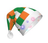 WZYCWB Flag of Ivory Coast Adult Santa Hats, Plush New Year Christmas Party Gifts, Unisex New Year LED Light Santa Hats