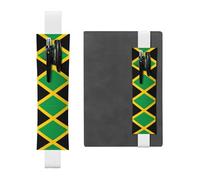 WZYCWB Flag of Jamaica Leather Pen Holder Bookmark, Adjustable Leather Pen Holder, Perfect for Back to School Christmas Gifts
