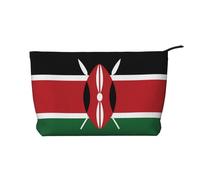 WZYCWB Flag of Kenya Corduroy cosmetic bag, women's portable zipper handbag purse, suitable for travel and daily storage, cosmetics