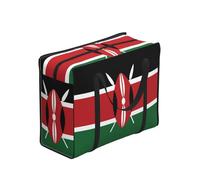 WZYCWB Flag of Kenya Portable Shopping Storage Tote Bag, One Size, Black, Polyester, Zippered, 40 x 53 x 23 cm, Foldable Lightweight Large Capacity