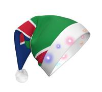 WZYCWB Flag of Namibia Patterned Santa Hat | Plush Glowing Holiday Hat for Christmas, New Year's, and Party Events