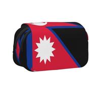 WZYCWB Flag of Nepal Patterned Portable Pencil Case ideal for organizing pens in the office or storing makeup brushes