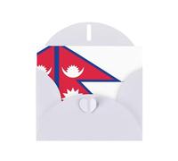 WZYCWB Flag of Nepal Printed White Pearlescent Paper Holiday Cards 6x4 Inches - With Envelopes for Birthdays, Weddings, and Condolences