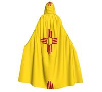 WZYCWB Flag of New Mexico Printed Hooded Cape - Perfect for Halloween parties, theatrical performances, and photoshoots.