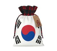 WZYCWB Flag of Republic of Korea Christmas Gift Bags, Burlap Drawstring Gift Bags for Christmas Party Supplies Decoration Bags, 8.3 * 11.8 Inch