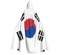 WZYCWB Flag of Republic of Korea Printed adult party decoration cape, Halloween hooded cape, unisex Halloween, carnival, masquerade, role play