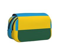 WZYCWB Flag of Rwanda Patterned Portable Pencil Case ideal for organizing pens in the office or storing makeup brushes