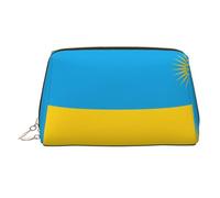 WZYCWB Flag of Rwanda Printed Leather Cosmetic Bag - Stylish and Portable Cosmetic Storage Bag