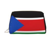 WZYCWB Flag of South Sudan Patterned Leather Cosmetic Bag - Perfect for Carry-On or Home Organization