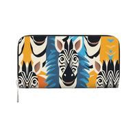 WZYCWB Flag of Texas Leather clutch bags zipper wallets and card holders are perfect for travel or daily use, Zebra Head, One Size