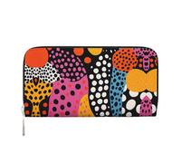 WZYCWB Flag of Texas Leather clutch bags zipper wallets and card holders are perfect for travel or daily use, Zebra Polka Dot, One Size