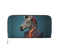 WZYCWB Flag of Texas Leather clutch bags zipper wallets and card holders are perfect for travel or daily use, Zebras In Fancy Dress, One Size