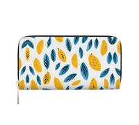WZYCWB Flag of Texas Leather clutch bags zipper wallets and card holders are perfect for travel or daily use, Yellow Mango Pattern, One Size