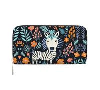WZYCWB Flag of Texas Leather clutch bags zipper wallets and card holders are perfect for travel or daily use, Zebra Motif, One Size