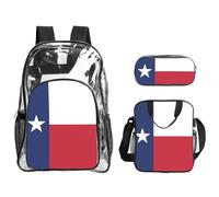 WZYCWB Flag of Texas Printed backpack set | Lunch bag and pencil case | Perfect for work, business trips, and vacations.