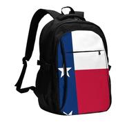 WZYCWB Flag of Texas Printed laptop backpack, business men's commuter backpack, computer bag with USB port charging