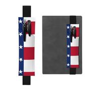 WZYCWB Flag of Texas Printed Large-Capacity PVC Pen Holder + Creative Diary Pen Bag Set with Elastic Band Anti-Slip Design