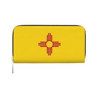 WZYCWB Flag of the Cayman Islands Leather clutch bags zipper wallets and card holders are perfect for travel or daily use, Flag Of New Mexico, One Size