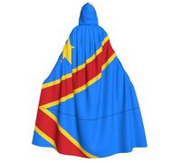 WZYCWB Flag of the Congo Patterned Hooded Cape | Perfect for Halloween, masquerade, and themed parties.