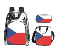 WZYCWB Flag of the Czech Republic Printed backpack set | Lunch bag and pencil case | Perfect for work, business trips, and vacations.