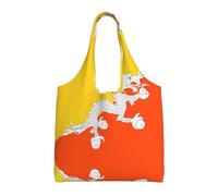 WZYCWB Flag of the Kingdom of Bhutan Printed single-shoulder canvas bag, fashionable daily canvas bag, suitable for daily travel and shopping