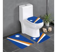 WZYCWB Flag of the Marshall Islands Printed floor mat set - bathroom mat, bedroom door mat, kitchen mat - fast water absorption