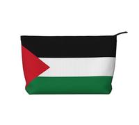 WZYCWB Flag of the State of Palestine Corduroy cosmetic bag, women's portable zipper handbag purse, suitable for travel and daily storage, cosmetics
