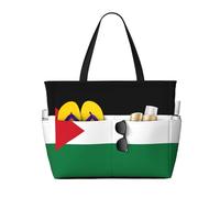 WZYCWB Flag of the State of Palestine Foldable beach travel bag, large capacity beach bag with zipper, perfect for shopping bags, pool, gym, travel shopping,