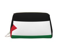 WZYCWB Flag of The State of Palestine Patterned Leather Cosmetic Bag - Perfect for Carry-On or Home Organization