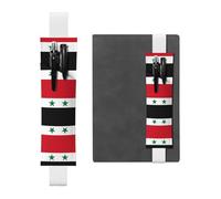 WZYCWB Flag of the Syrian Arab Republic Leather Pen Holder Bookmark, Adjustable Leather Pen Holder, Perfect for Back to School Christmas Gifts